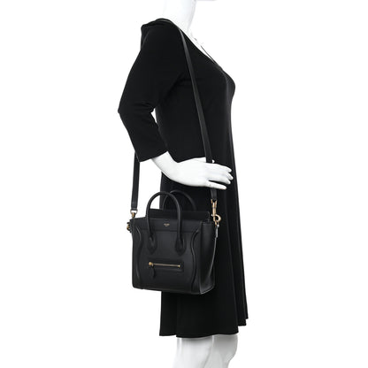 Celine Smooth Calfskin Nano Luggage Black 2 of 11