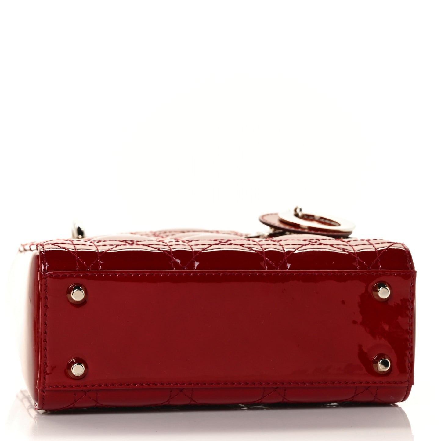 Patent Cannage Mini Lady Dior Red