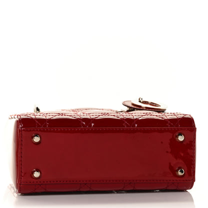 Christian Dior Patent Cannage Mini Lady Dior Red 10 of 25