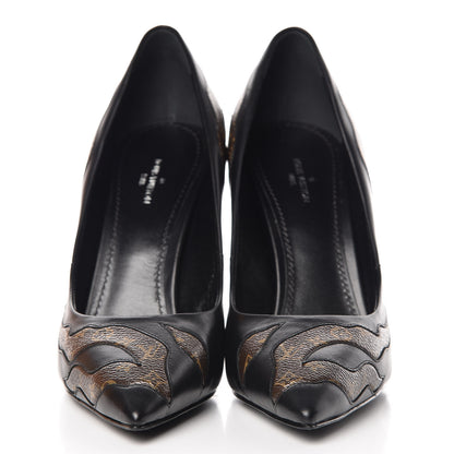 Louis Vuitton Calfskin Monogram Hypnotic Pumps 38.5 Black 2 of 9