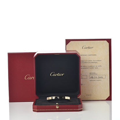 Cartier 18K Yellow Gold 1 Diamond LOVE Cuff Bracelet 16 6 of 6
