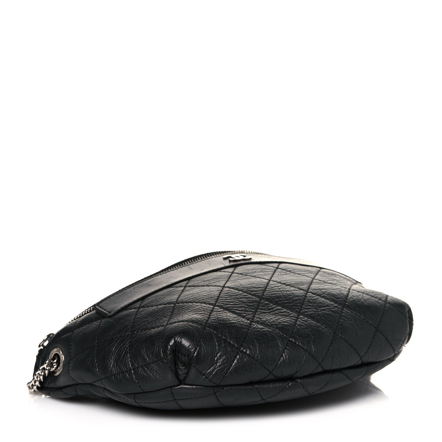 Chanel Aged Calfskin Quilted Crossbody Double Chain Bag Black 4 of 13