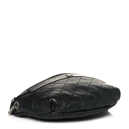 Chanel Aged Calfskin Quilted Crossbody Double Chain Bag Black 4 of 13