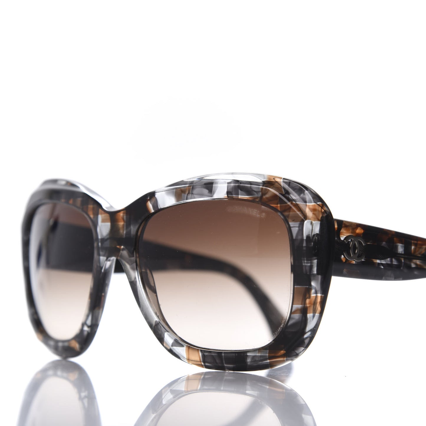 Acetate Square Plaid Frame Sunglasses 5324 Grey