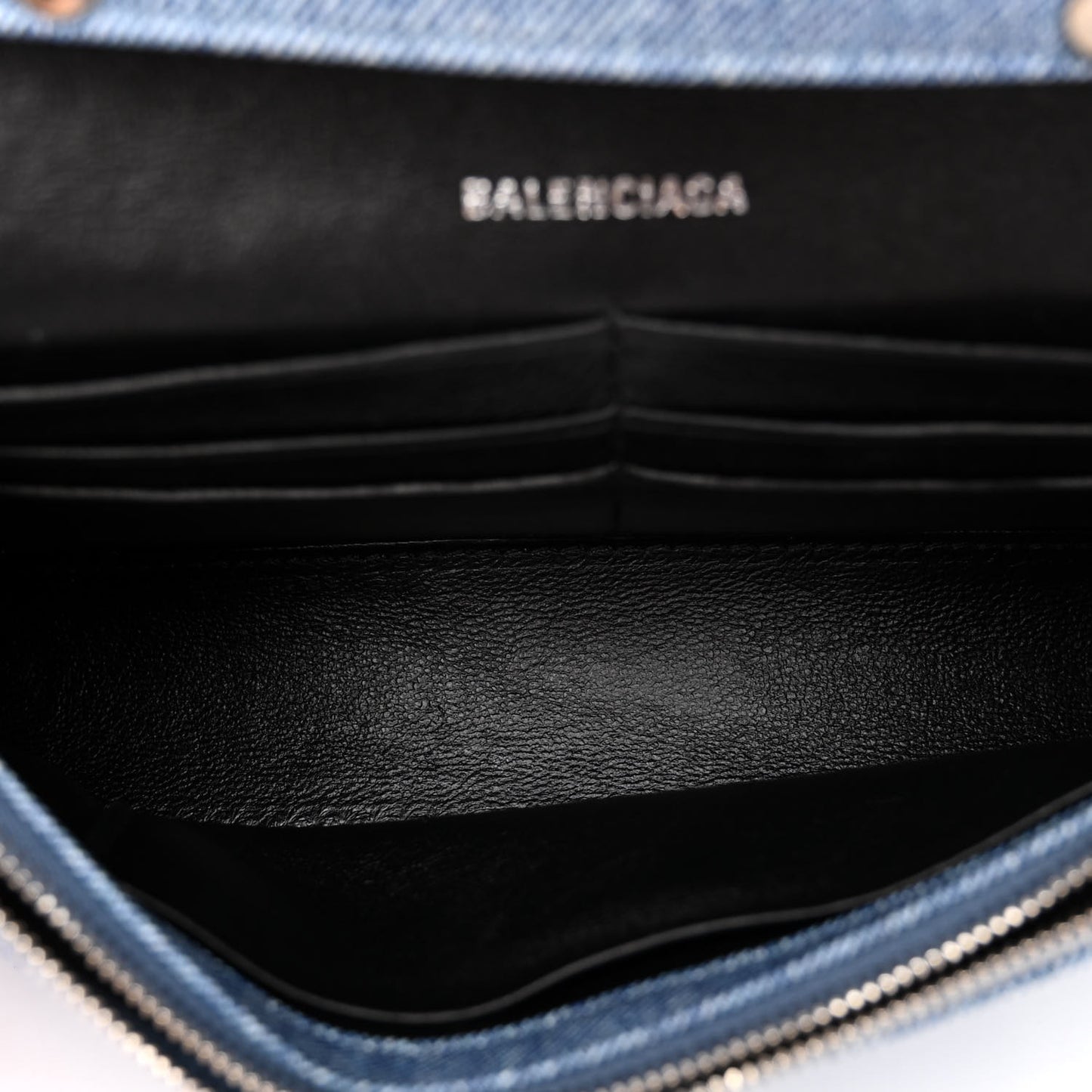 Nappa Denim Printed Hourglass Chain Bag Denim Blue