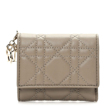 Christian Dior Lambskin Cannage Lady Dior Lotus Wallet 1 of 7