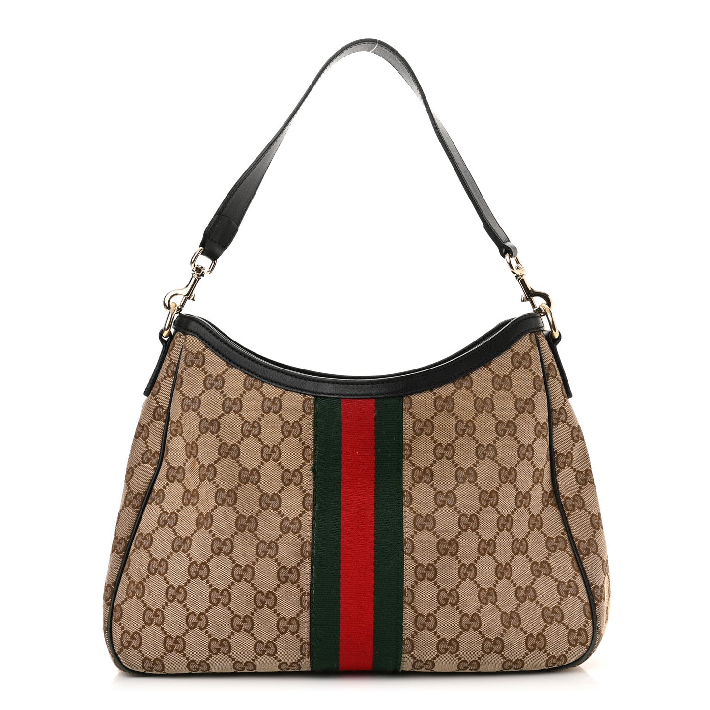 Monogram Calfskin Sherry Line Web Hobo Brown