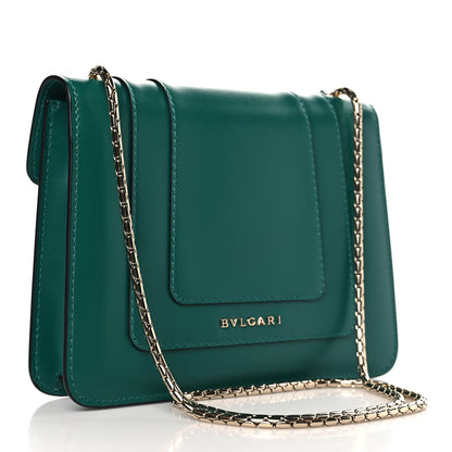 Bulgari Calfskin Small Serpenti Forever Snake Strap Crossbody Bag Emerald Green 3 of 8