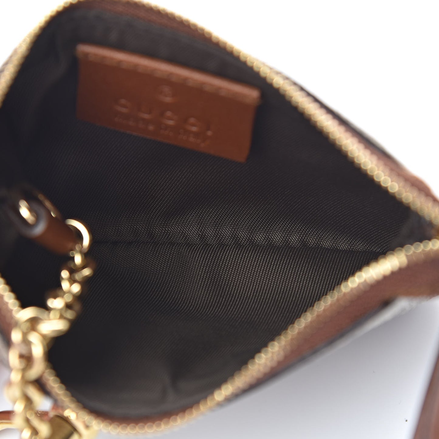 GG Supreme Monogram Key Case Brown