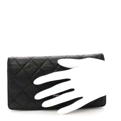 Chanel Lambskin Quilted Yen Wallet Black 2 of 8