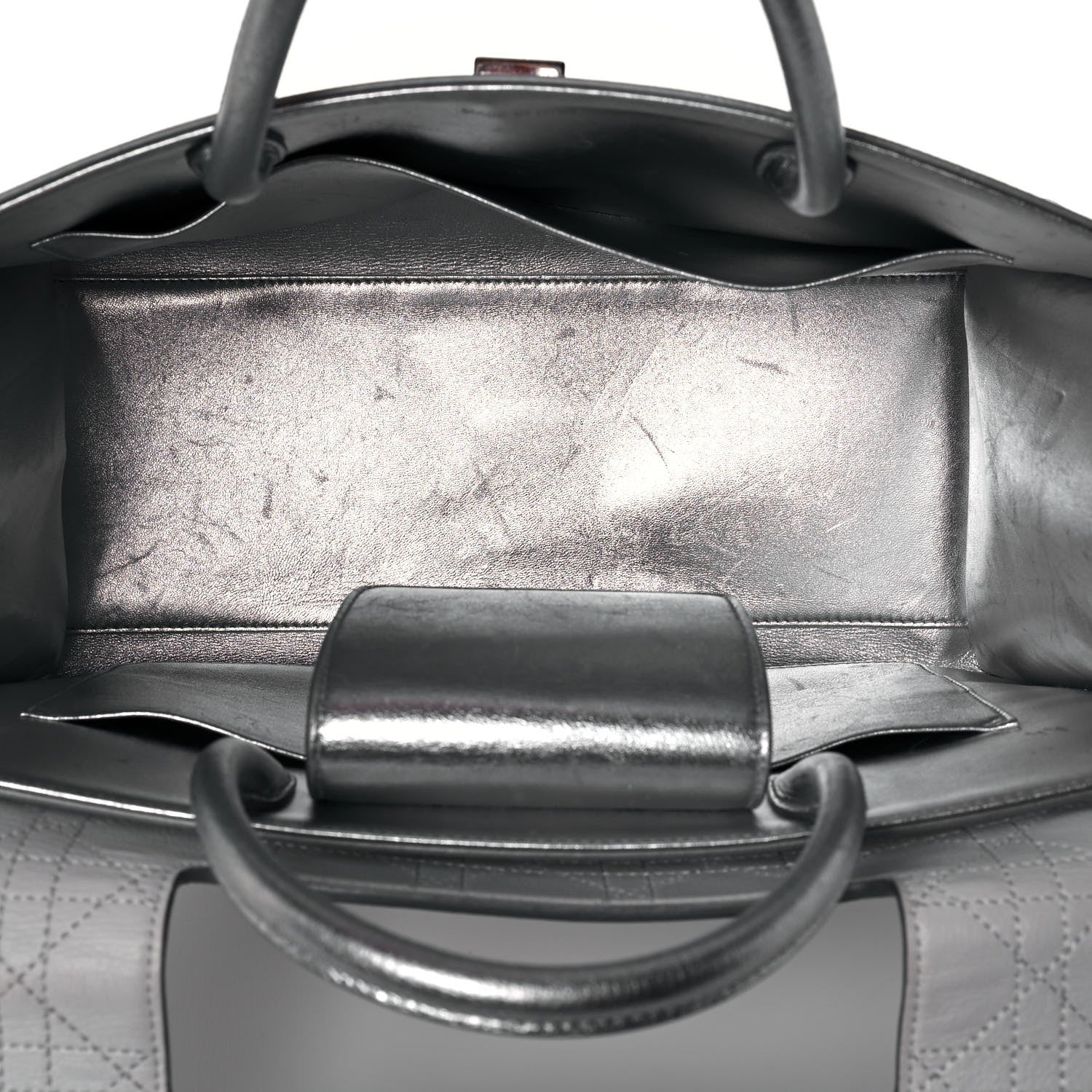 Christian Dior Metallic Goatskin Medium Diorever Flap Silver 5 of 16