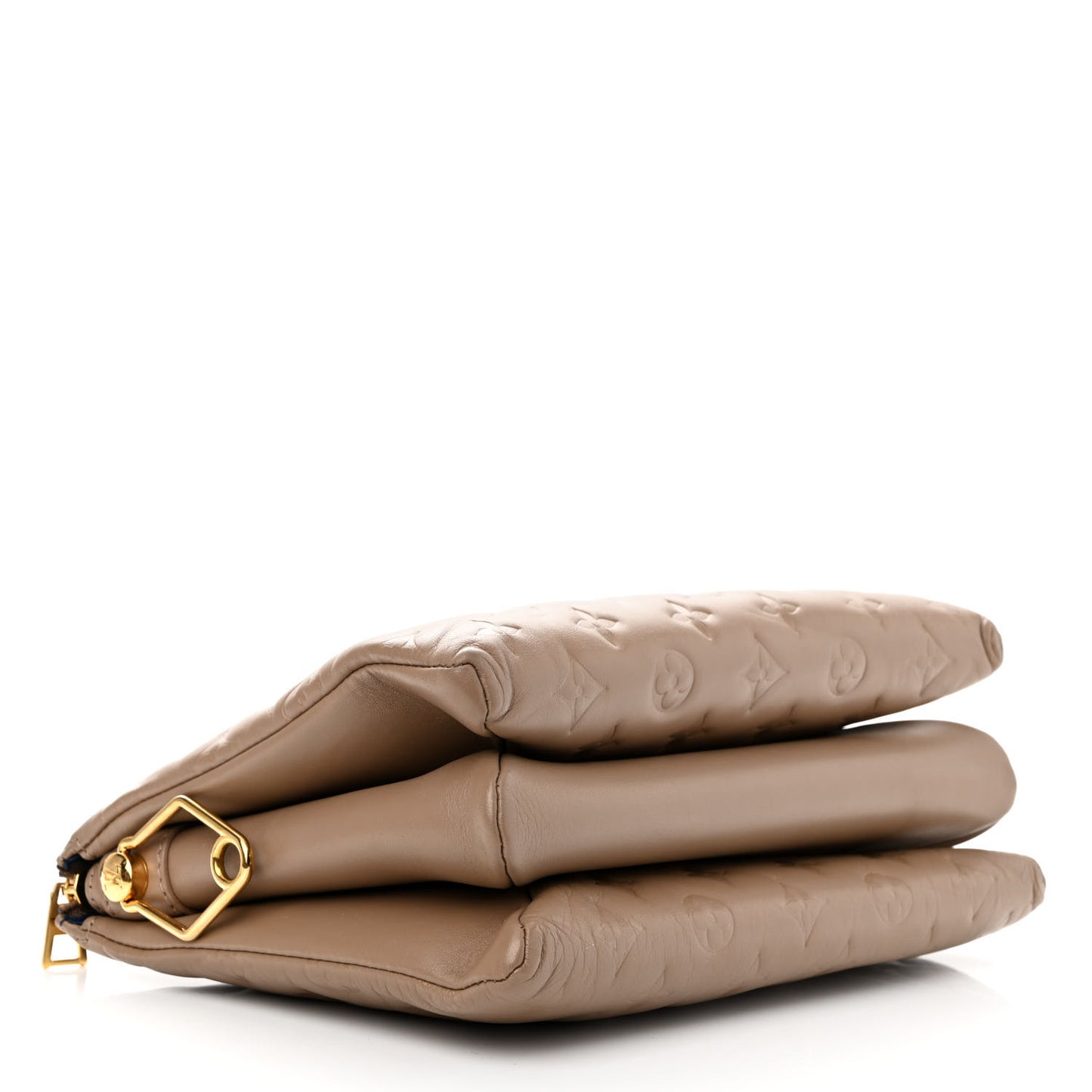 Lambskin Embossed Monogram Coussin PM Taupe