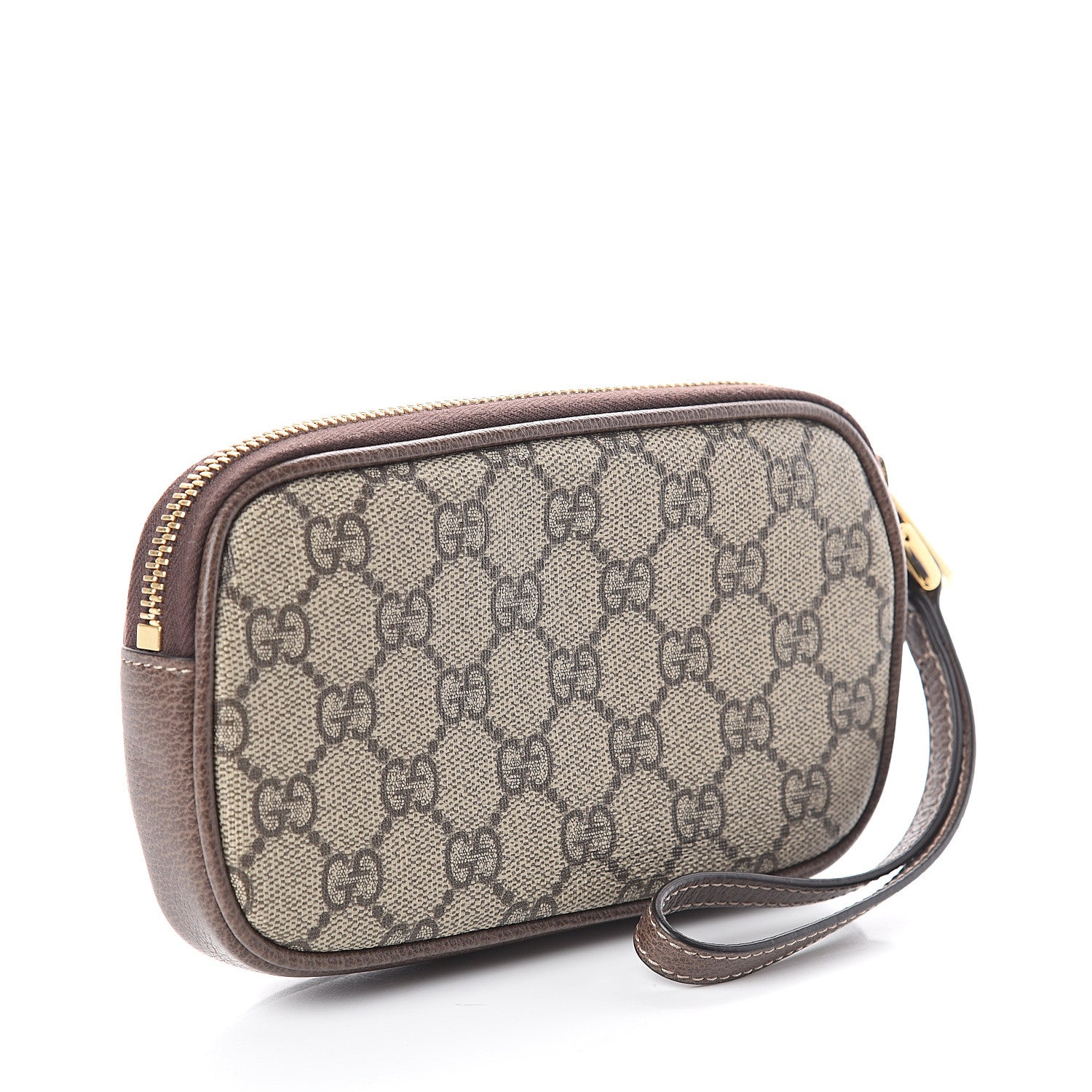 Gucci GG Supreme Monogram Ophidia Phone Case Wristlet Brown 2 of 5