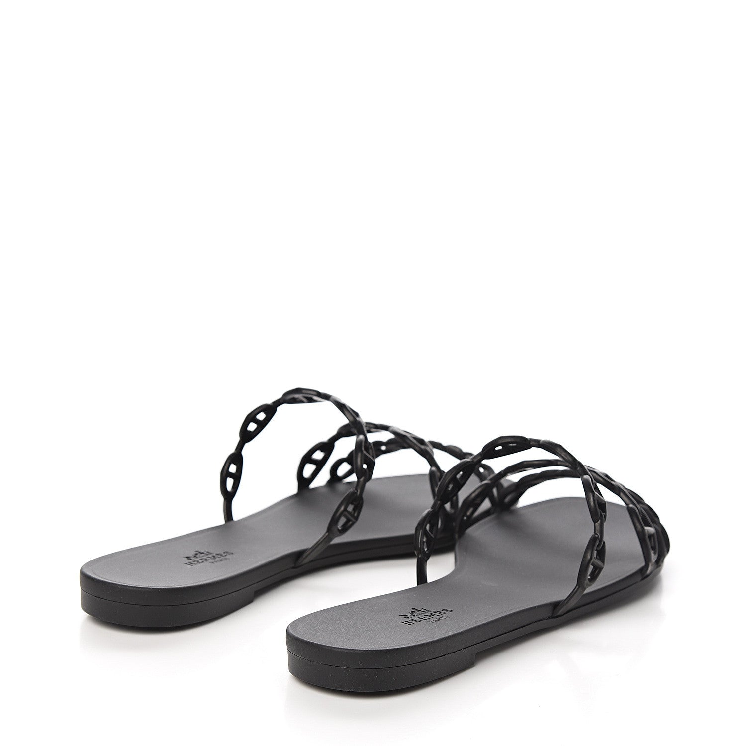Hermes Rubber Chaine d'Ancre Rivage Sandals 39 Black 4 of 8