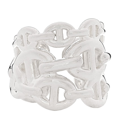 Hermes Sterling Silver GM Chaine d'ncre Enchainee Band Ring 49 5 1 of 5
