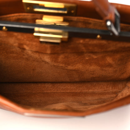 Fendi Vitello Suede Medium Peekaboo Iconic Satchel Cuoio Rame Moro 6 of 12