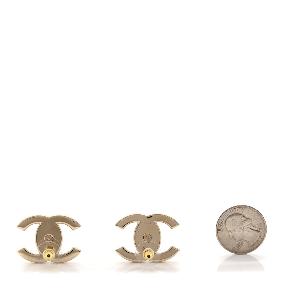 Chanel Metal CC Turnlock Earrings Gold 2 of 5
