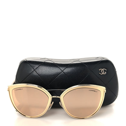 Chanel Metal Cat Eye Sunglasses 4222 Gold 8 of 8