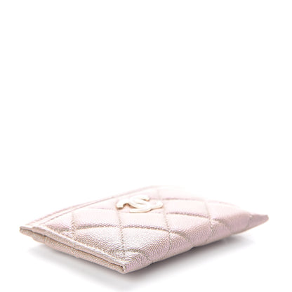 Chanel Iridescent Caviar Quilted Card Holder Beige 4 of 9