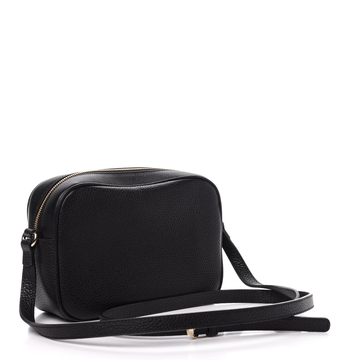 Pebbled Calfskin Small Soho Disco Bag Black