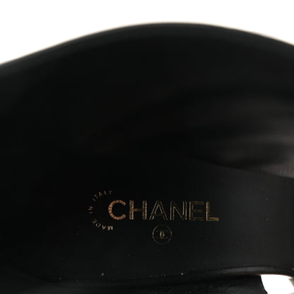 Chanel Lambskin Patent Calfskin Short Ankle Boots 39 Black White 8 of 8