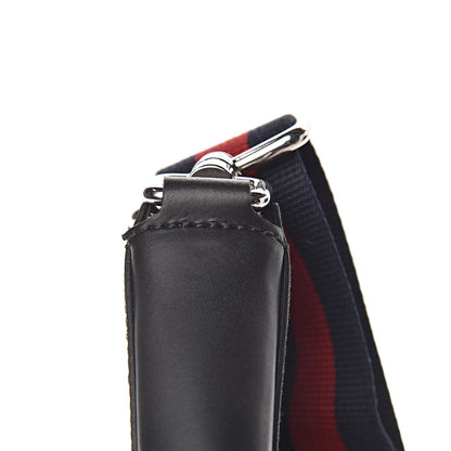 Gucci GG Supreme Monogram Web Small Flat Messenger Bag Black Grey 18 of 19