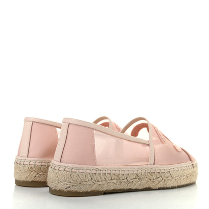 Chanel Mesh Grosgrain CC Espadrilles 35 Pink 4 of 9
