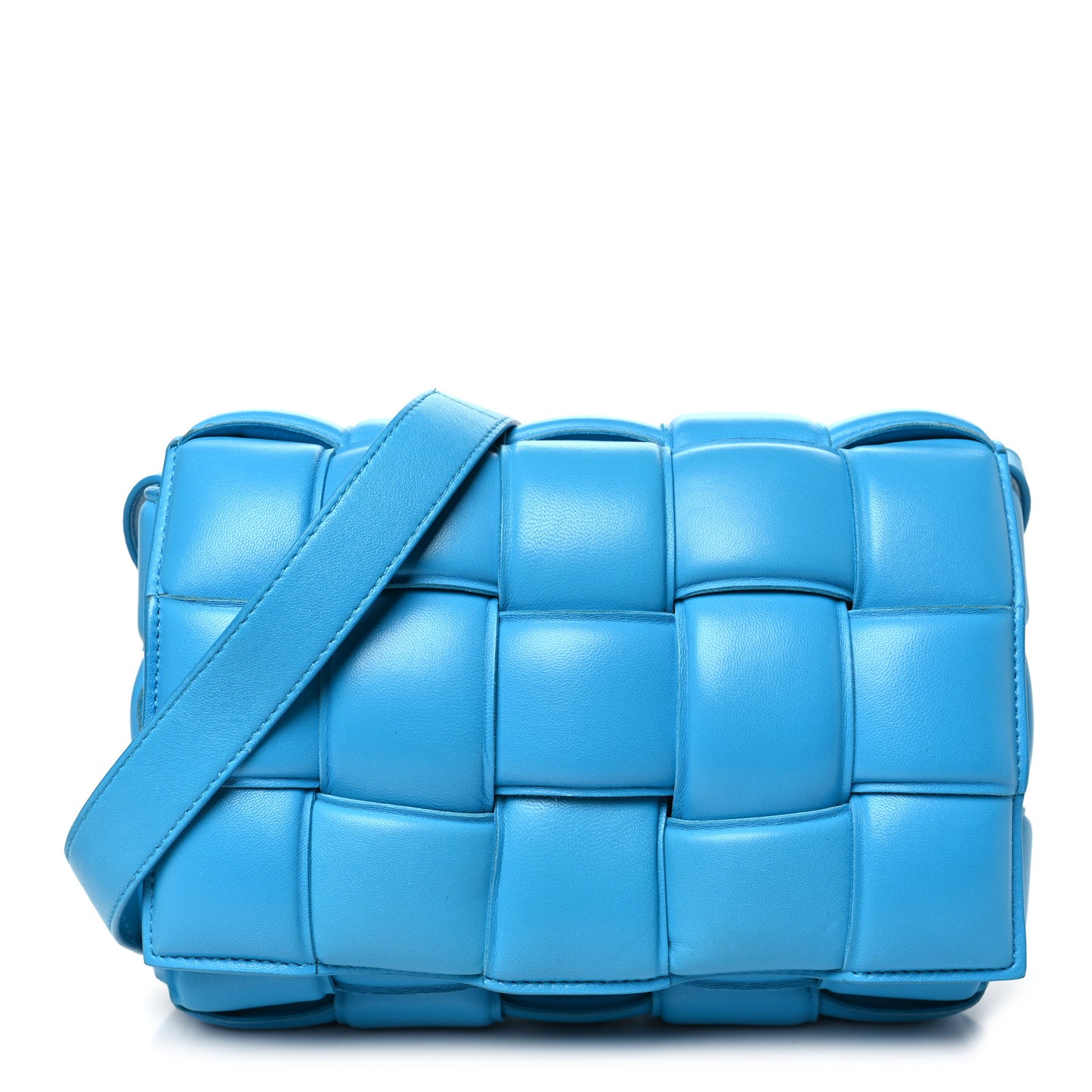 Nappa Maxi Intreccio Padded Cassette Crossbody Bag Pool