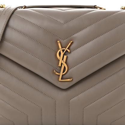 Saint Laurent Calfskin Y Quilted Monogram Medium Loulou Chain Satchel Dark Beige 8 of 11