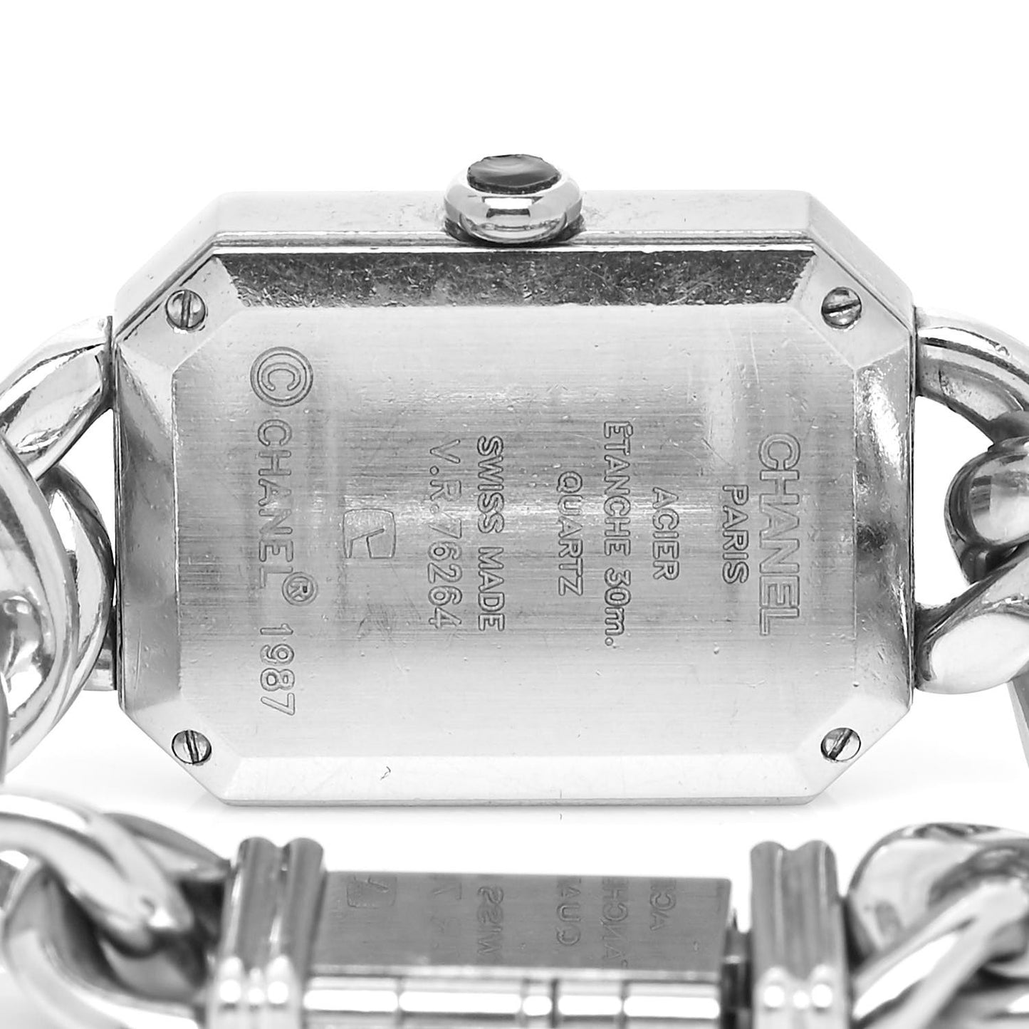 Stainless Steel 20mm Chain Premiere Quartz Watch Black S