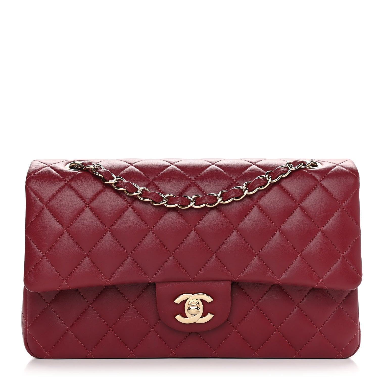 Chanel Lambskin Quilted Medium Double Flap Burgundy 1 of 10
