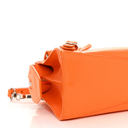 Balenciaga Grained Calfskin Neo Classic Silver Hardware Mini City Pop Orange 8 of 9