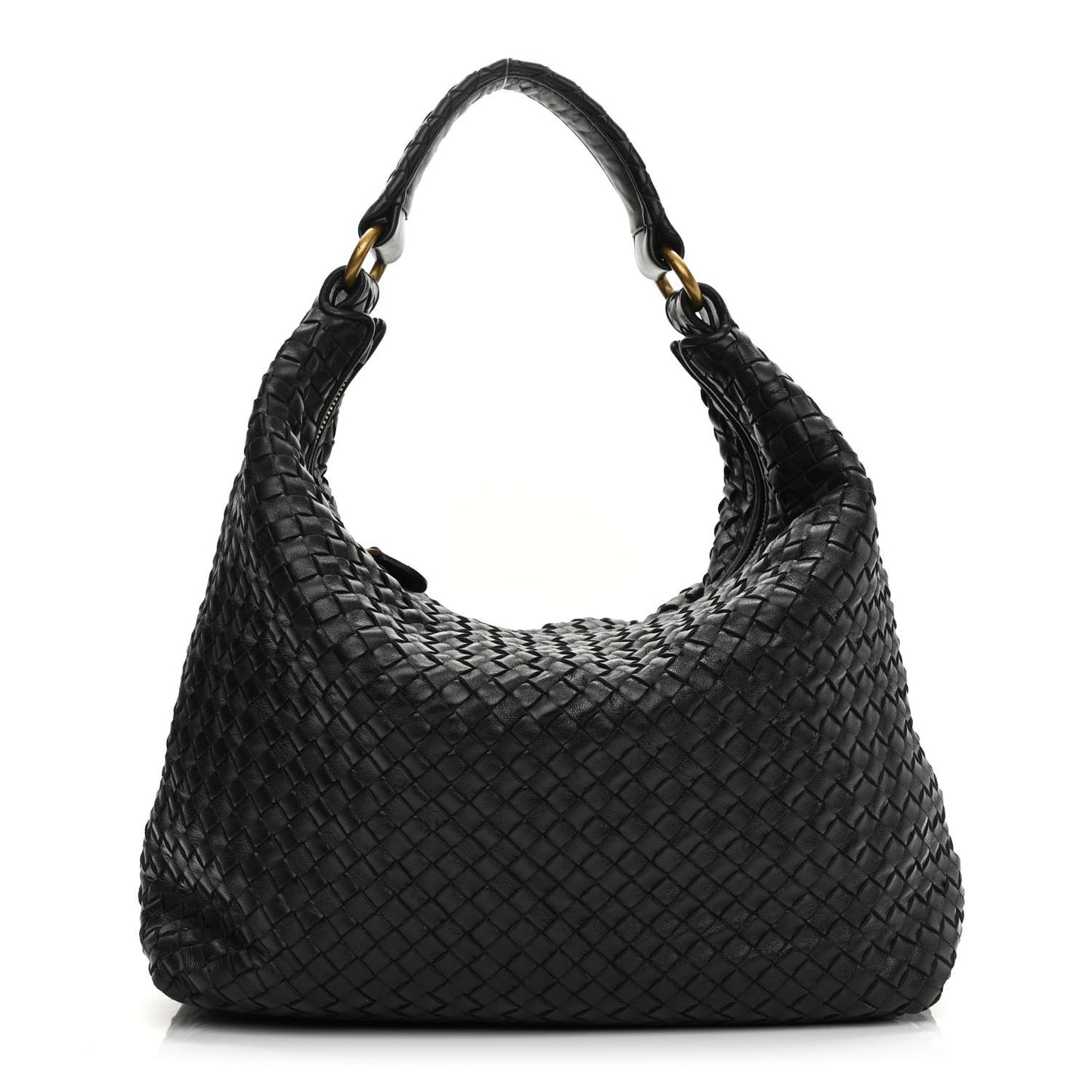 Nappa Intrecciato Pyramid Hobo Black