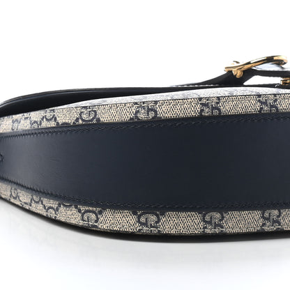 Gucci GG Supreme Monogram Small Messenger Shoulder Bag Beige Blue Navy 8 of 9