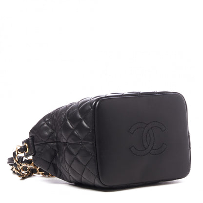 Chanel Lambskin Quilted Small Hobo Black 3 of 9