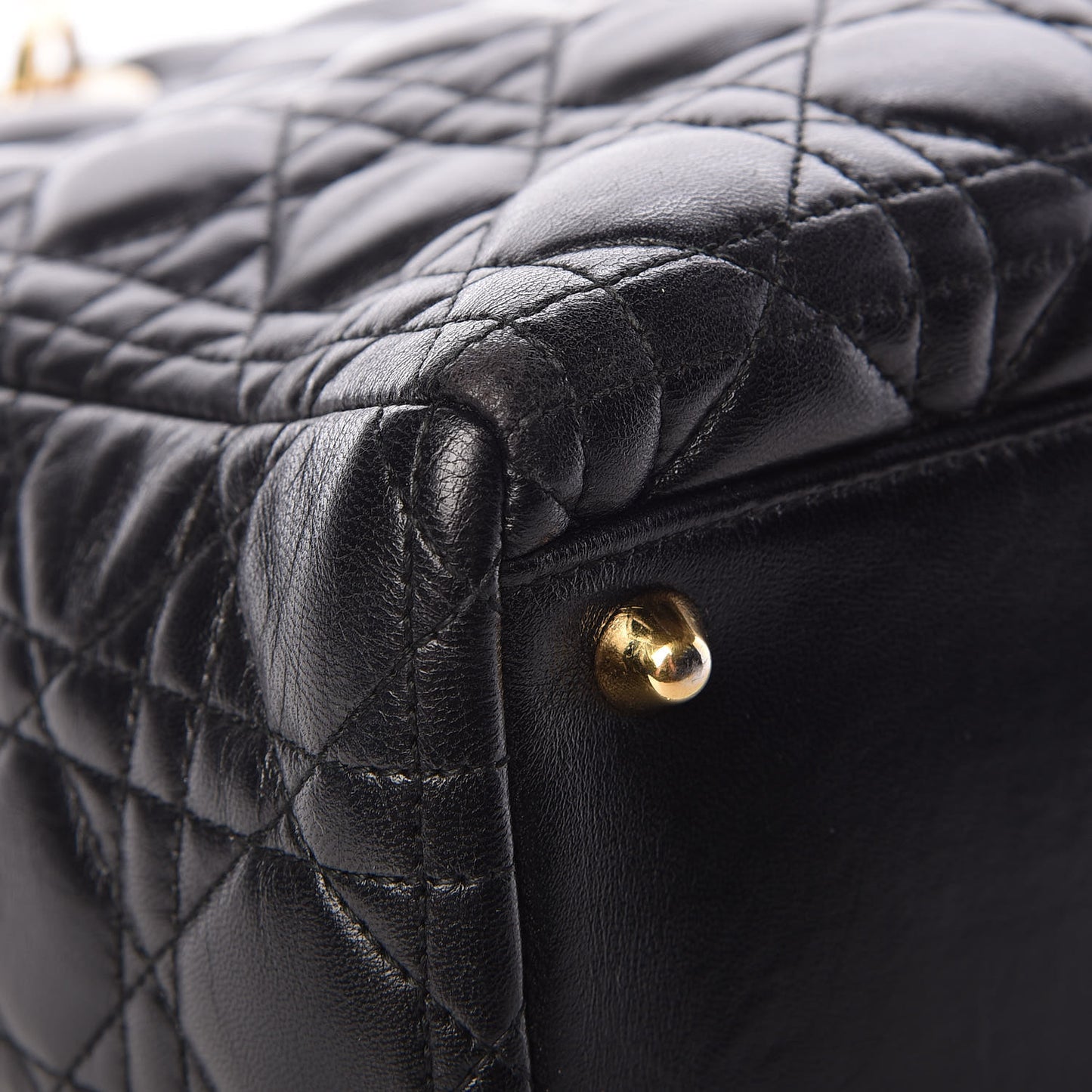 Lambskin Cannage Large Lady Dior Black