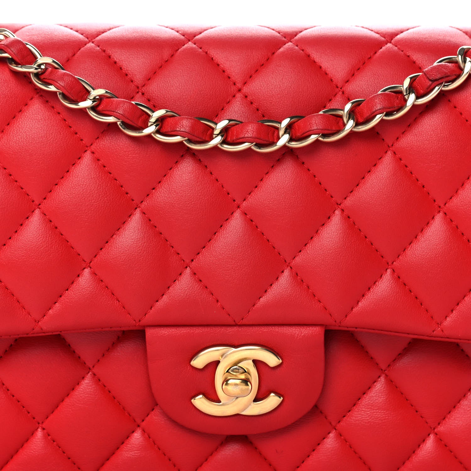 Chanel Lambskin Quilted Medium Double Flap Red 7 of 14