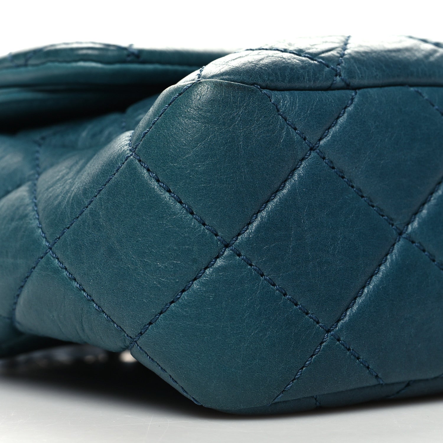 Chanel Calfskin Quilted Large Single Flap Bleu 8 of 13