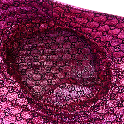 Gucci Canvas Lame GG Monogram Reversible Bucket Hat Fuxia Pink 12 of 13