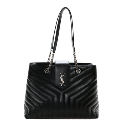 Saint Laurent Calfskin Y Quilted Monogram Large Loulou Shopper Black 1 of 10