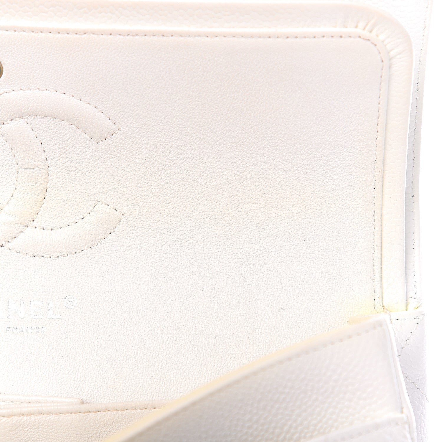 Chanel Caviar Quilted Medium Double Flap White 9 of 16