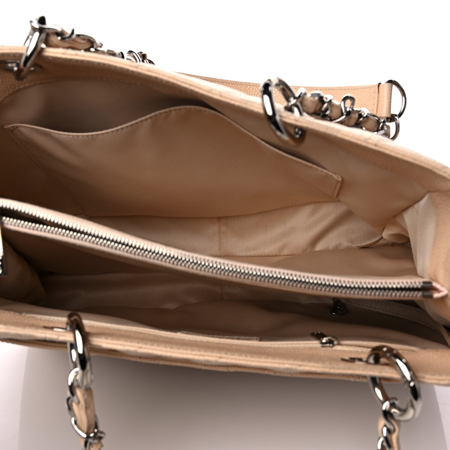 Caviar Quilted Grand Shopping Tote GST Beige