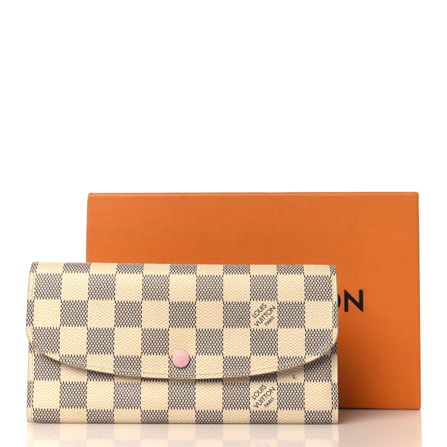 Louis Vuitton Damier Azur Emilie Wallet Rose Ballerine 8 of 8