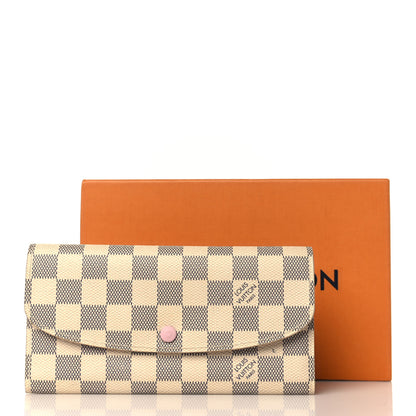 Louis Vuitton Damier Azur Emilie Wallet Rose Ballerine 8 of 8