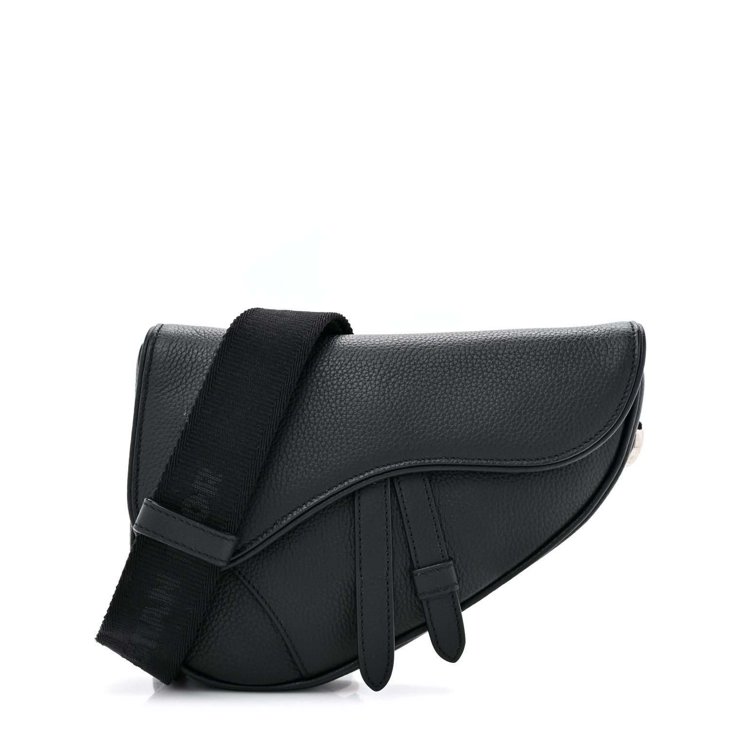 Christian Dior Grained Calfskin Mens Mini Saddle Bag Black 1 of 10