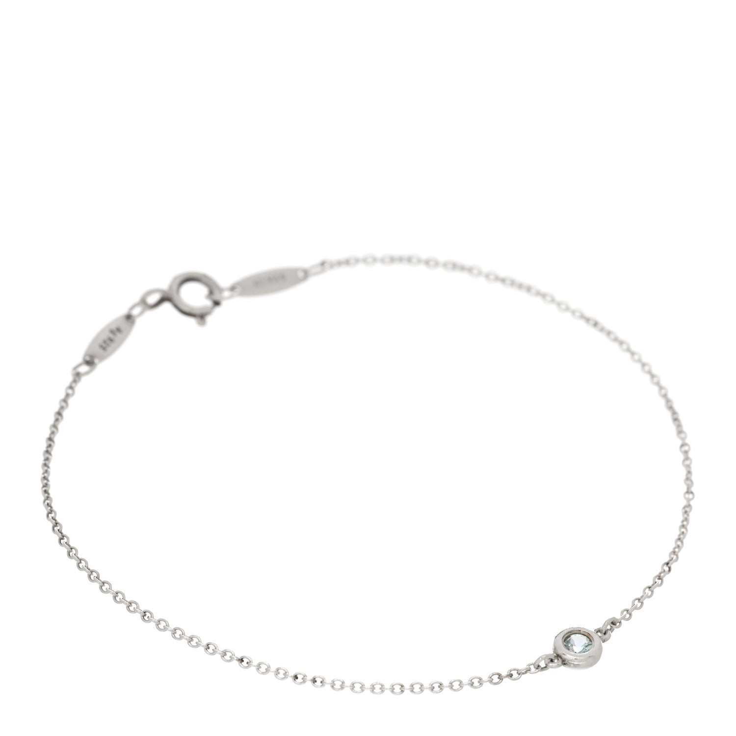 Tiffany Sterling Silver Aquamarine Elsa Peretti Color By The Yard Bracelet 1 of 3