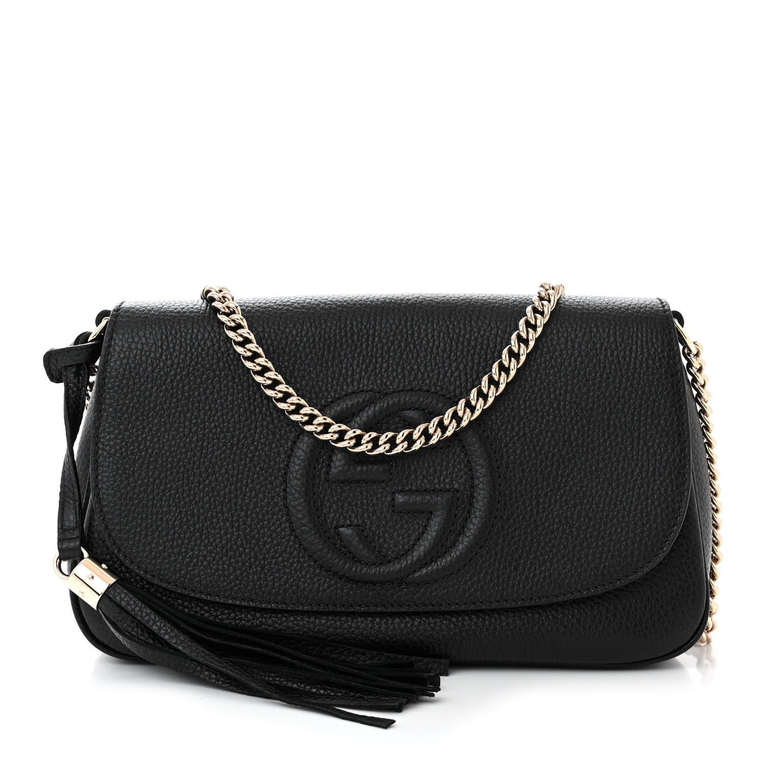 Gucci Pebbled Calfskin Medium Soho Flap Crossbody Black 1 of 10