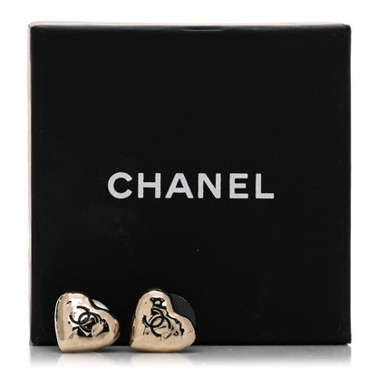 Chanel CC Heart Earrings Gold 5 of 5