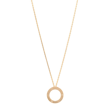 Cartier 18K Yellow Gold 3 Diamonds LOVE Pendant Necklace 1 of 6