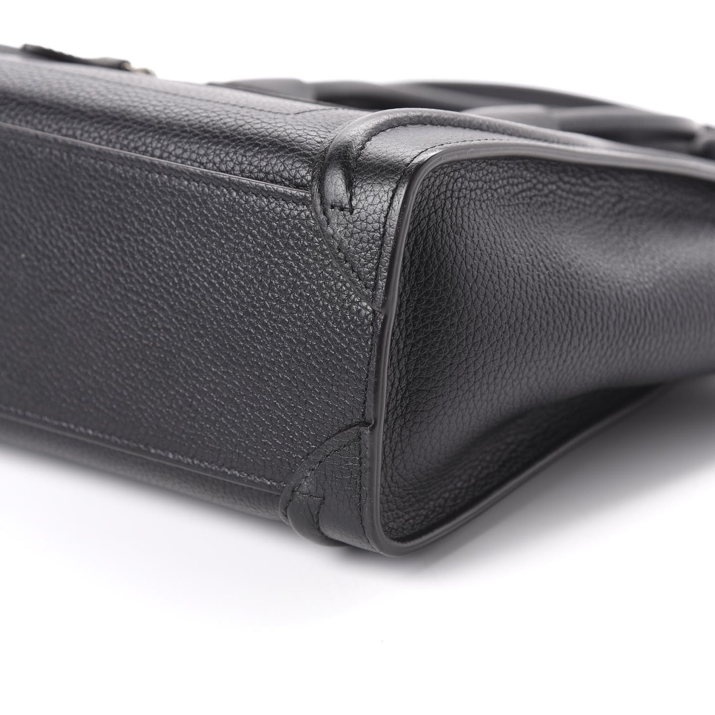 Drummed Calfskin Nano Luggage Black